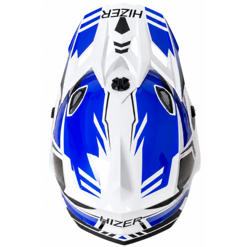Шлем мото кроссовый HIZER J6801 #6 (XL) white/blue (17228)