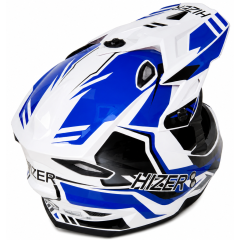 Шлем мото кроссовый HIZER J6801 #6 (XL) white/blue (17228)
