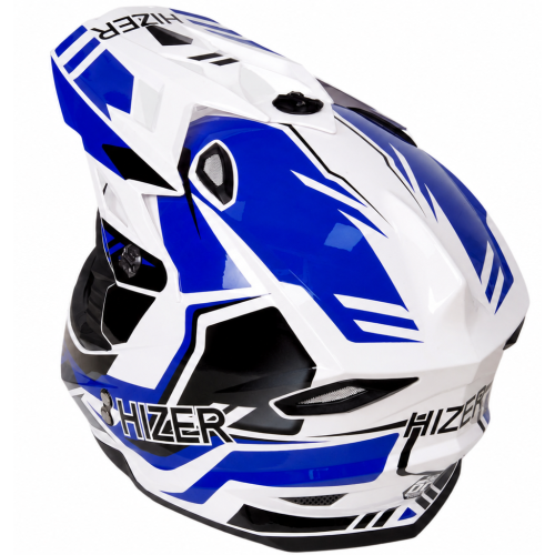Шлем мото кроссовый HIZER J6801 #6 (XL) white/blue (17228)