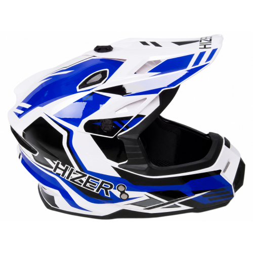 Шлем мото кроссовый HIZER J6801 #6 (XL) white/blue (17228)