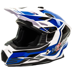 Шлем мото кроссовый HIZER J6801 #6 (XL) white/blue (17228)