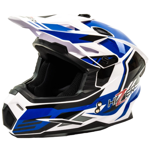 Шлем мото кроссовый HIZER J6801 #6 (XL) white/blue (17228)