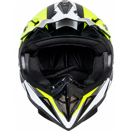Шлем мото кроссовый HIZER 915 (S) neon/yellow/white (17742)
