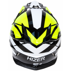 Шлем мото кроссовый HIZER 915 (S) neon/yellow/white (17742)