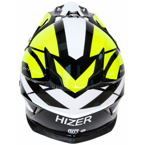 Шлем мото кроссовый HIZER 915 (S) neon/yellow/white (17742)