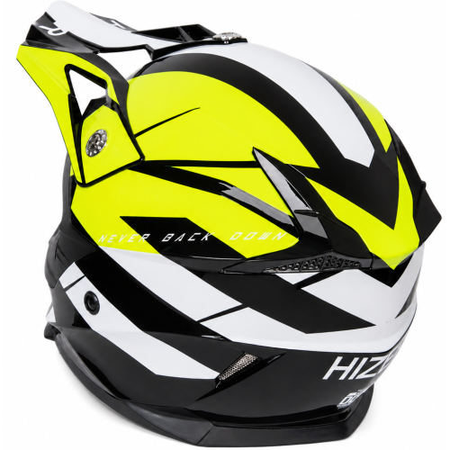 Шлем мото кроссовый HIZER 915 (S) neon/yellow/white (17742)