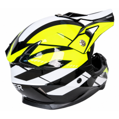 Шлем мото кроссовый HIZER 915 (S) neon/yellow/white (17742)