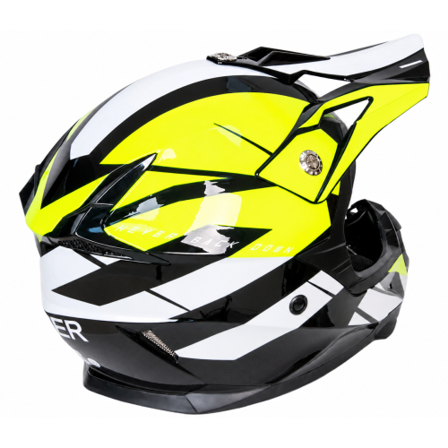 Шлем мото кроссовый HIZER 915 (S) neon/yellow/white (17742)