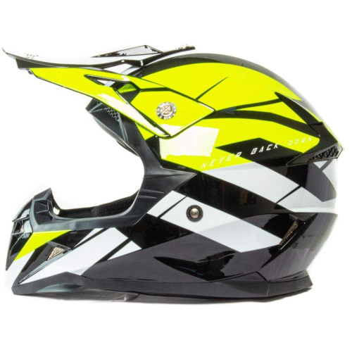 Шлем мото кроссовый HIZER 915 (S) neon/yellow/white (17742)