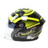 Шлем мото открытый HIZER J228 (S) black/neon yellow (2 визора) (14693)