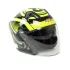 Шлем мото открытый HIZER J228 (S) black/neon yellow (2 визора) (14693)