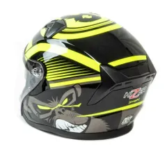 Шлем мото открытый HIZER J228 (S) black/neon yellow (2 визора) (14693)