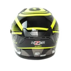 Шлем мото открытый HIZER J228 (S) black/neon yellow (2 визора) (14693)