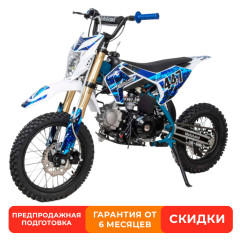 Питбайк Motoland TCX 125Е 14"/12" + фара, синий