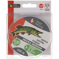 Леска AZOR FISHING нейлон 100м, 0,20мм, 5,5кг (щука, окунь, судак) (144-002)