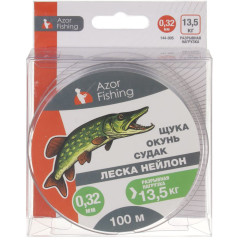 Леска AZOR FISHING нейлон 100м, 0,32мм, 13,5кг (щука, окунь, судак) (144-005)