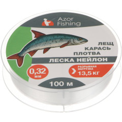 Леска AZOR FISHING нейлон 100м, 0,32мм, 13,5кг (лещ, карась, плотва) (144-010)