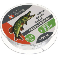 Леска AZOR FISHING нейлон 100м, 0,14мм, 2,8кг (щука, окунь, судак) (144-033)