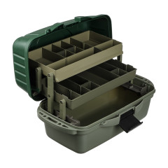 Ящик рыболова AZOR FISHING двухполочный 40х19,5х21см MB-PL-07_1 зеленый (147-028)