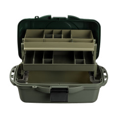 Ящик рыболова AZOR FISHING двухполочный 40х19,5х21см MB-PL-07_1 зеленый (147-028)