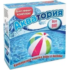 Средство Акватория Дуал-эффект для комплексн. очистки воды в бассейне 500мл