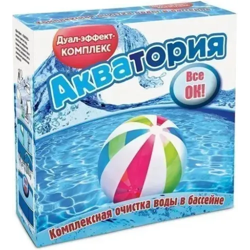 Средство Акватория Дуал-эффект для комплексн. очистки воды в бассейне 500мл