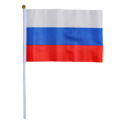 Флаг РООСИЯ 14 х 21 см, шток 30 см, полиэфирный шёлк (2763498)