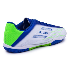 Бутсы ф/б VIRTEY INDOOR 23885, иск.кожа, цв. белый/синий/зеленый, р.42