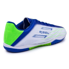 Бутсы ф/б VIRTEY INDOOR 23885, иск.кожа, цв. белый/синий/зеленый, р.41