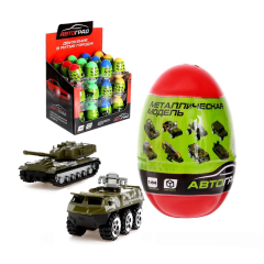 Игрушка МАШИНКА ВОЕННАЯ,  в яйце, металлическая, масштаб 1:64 (4461001)