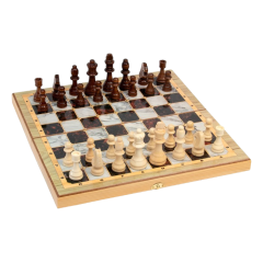 Игра настольная 3 в 1 Мрамор (шахматы, шашки, нард ), доска 40х40см (1350465)