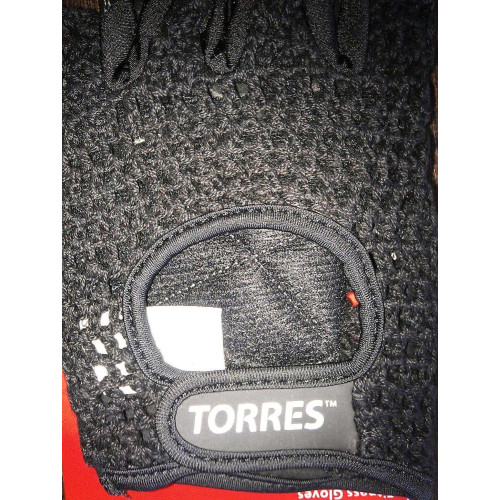 Перчатки для фитнеса TORRES PL6045, нат. замша, цв. черный,  р L