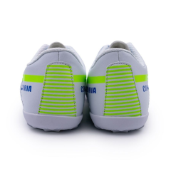 Бутсы ф/б VIRTEY TURF 23876, иск.кожа, цв.белый/желтый/синий, р.43