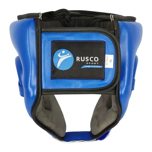 Шлем боксерский RUSCOSPORT с усилением,  р. L, цв. синий