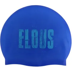 Шапочка для плавания ELOUSE BIG Stamp EL0011, силиконовая, синий