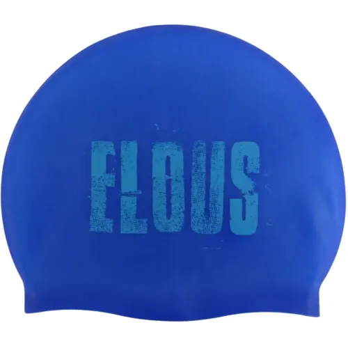 Шапочка для плавания ELOUSE BIG Stamp EL0011, силиконовая, синий