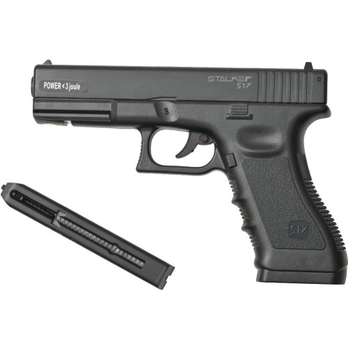 Пистолет пневматический Stalker S17 (аналог Glock17) металл, пластик, черный 4,5 мм