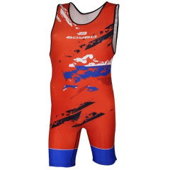 Трико борцовское BOYBO FLAG BT15 одностороннее, цв красный, р. XS