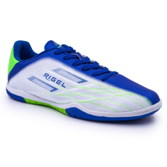 Бутсы ф/б VIRTEY INDOOR 23885, иск.кожа, цв. белый/синий/зеленый, р.43