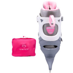 Коньки со сменным шасси VIRTEY LIBRA р.39-42, цв. розовый