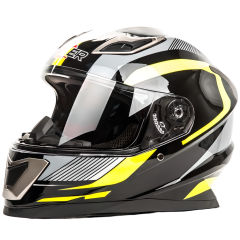 Шлем мото интеграл HIZER B562 (M) black/yellow (11496)