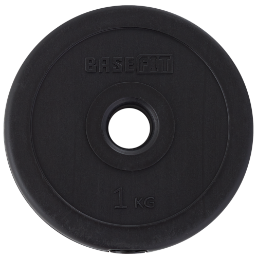 Диск пластиковый BASEFIT BB-203, 26 мм, 1 кг, черный