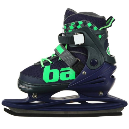 Коньки раздвижные BLACK AQUA AS-408 р.31-34 (синий/зеленый)