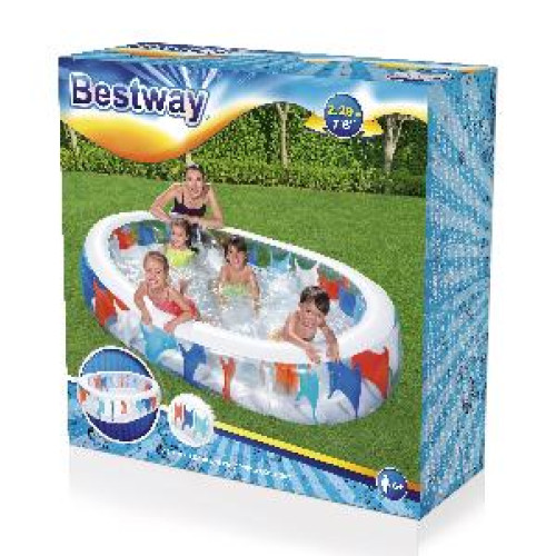 Бассейн BEST WAY 54066 надувной Овальный семейный, 229х152х51 см, 542л