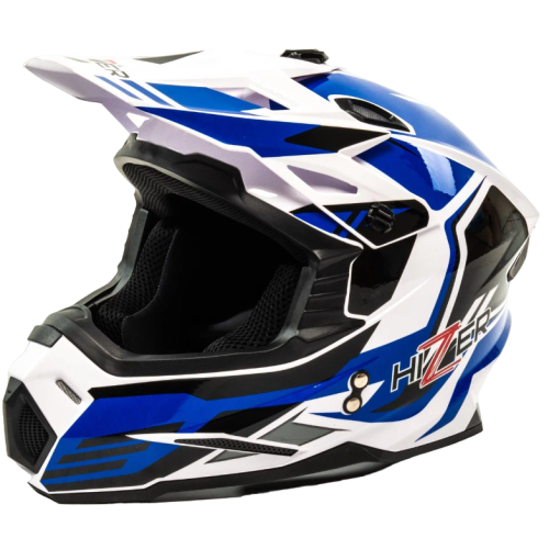 Шлем мото кроссовый HIZER J6801 #6 (M) white/blue (17226)