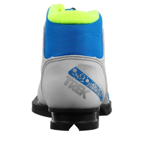 Ботинки лыжные 75мм TREK Winter Comfort 3, цв. белый/синий/лайм-неон, лого синий, р.34