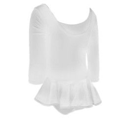 Купальник гимнаст SPRINTER полиэстер, с юбкой. Цвет белый, р.L