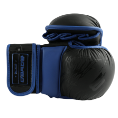 Перчатки ММА BoyBo Wings кожа черно-синий размер S