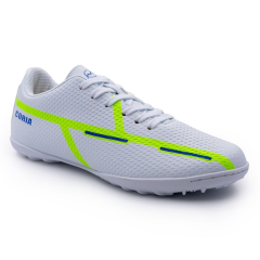 Бутсы ф/б VIRTEY TURF 23876, иск.кожа, цв.белый/желтый/синий, р.39