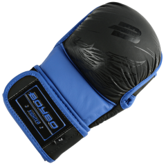 Перчатки ММА BoyBo Wings кожа черно-синий размер S